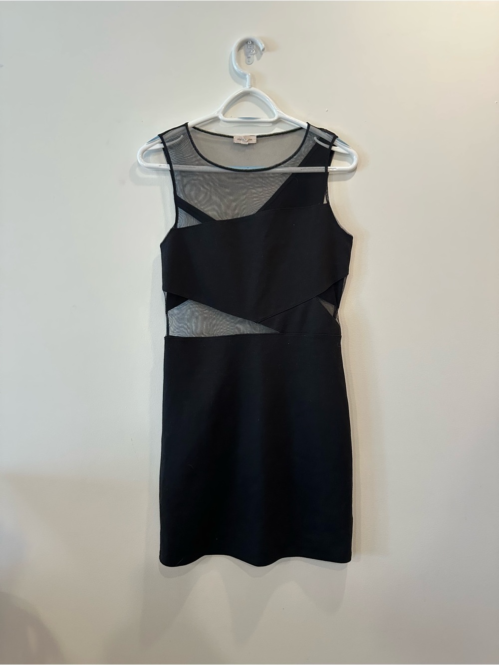 Black Mesh Panel Mini Dress Urban Outfitters, party dress, Large, Y2K, Excellent